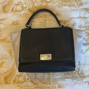 KATE SPADE | Black and cream leather top handle handbag‎